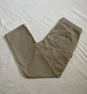 Carhartt Relaxed Fit Utility Work Pants Pants Mens 38x34 Cream Carpenter Canvas - Picture 1 of 9