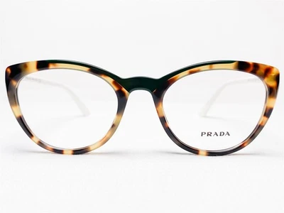 NUEVO Monturas de gafas para mujer Prada VPR07V 321-1O1 Habana/verde redondas 51/20~145 Foto 1 de 4