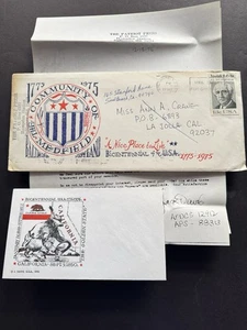 US 1975 Event Cover +American Bicentennial +Patriot Press Cachet +Letter +More - Picture 1 of 1