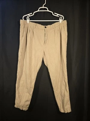 Pantalones para hombre INC International Concepts mezcla de lino texturizados 38 beige verdadero 40x26 Foto 1 de 4