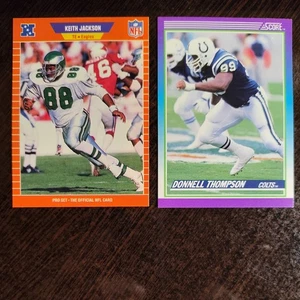 1989 Pro Set - #318 Keith Jackson & 1990 Score - #195 Donnell Thompson - Picture 1 of 6