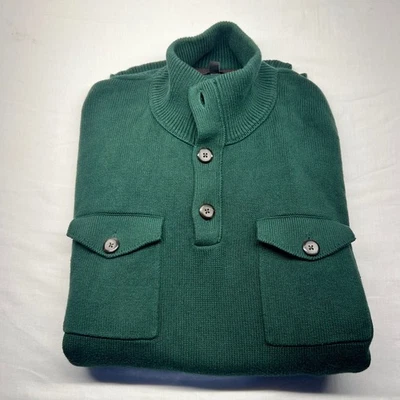 Suéter Pullover de Bolsillo Banana Republic Verde Botón Cuello Simulado Para Hombre XXL Foto 1 de 4
