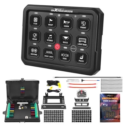 Off-Road Touch Panel For UTV ATV SUV Marine 12 Gang 12-24V Auto Dimming LED - Image 1 of 4