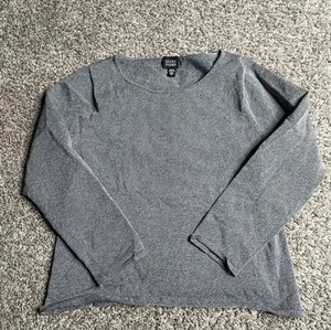 Eileen Fisher Long Sleeve Shirt Women’s Medium Gray Preppy Cottage Pullover - Picture 1 of 8
