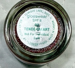 VINTAGE Clinique Glosswear Tenderheart New Never Used SPF 8 Sample Pot Mini Jar - Picture 1 of 4