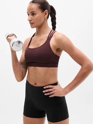 全新 Athleta M 火车免费运动文胸 中号杯 A-C 石榴石 — 第 1/4 张图片