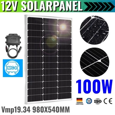 MARKENLOS 100W 200W Monokristallin Solarmodul Photovoltaik PV 12V Mono Solarpanel RV Dach