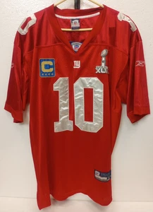 Eli Manning New York Giants Rot Trikot Super Bowl XLII Reebok 48 Captain Patch - Bild 1 von 12