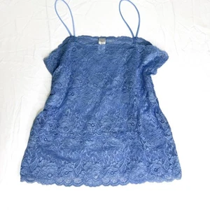 Vintage blue lace cami top size L - Picture 1 of 8