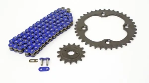 2006 - 2010 fits Suzuki LTR450 QuadRacer Blue Chain & Black Sprocket 14/36 96L - Bild 1 von 1