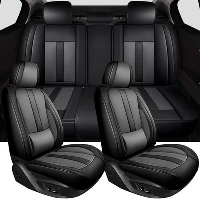 For Chevrolet Leather Car Seat Covers Full Set Front Rear 5 Seats Protectors - Image 1 of 4