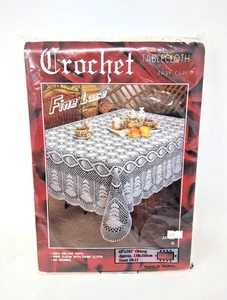 Tovaglia vintage uncinetto vinile pizzo fine avorio ovale 60"x102" oblunga vacanza - Foto 1 di 2