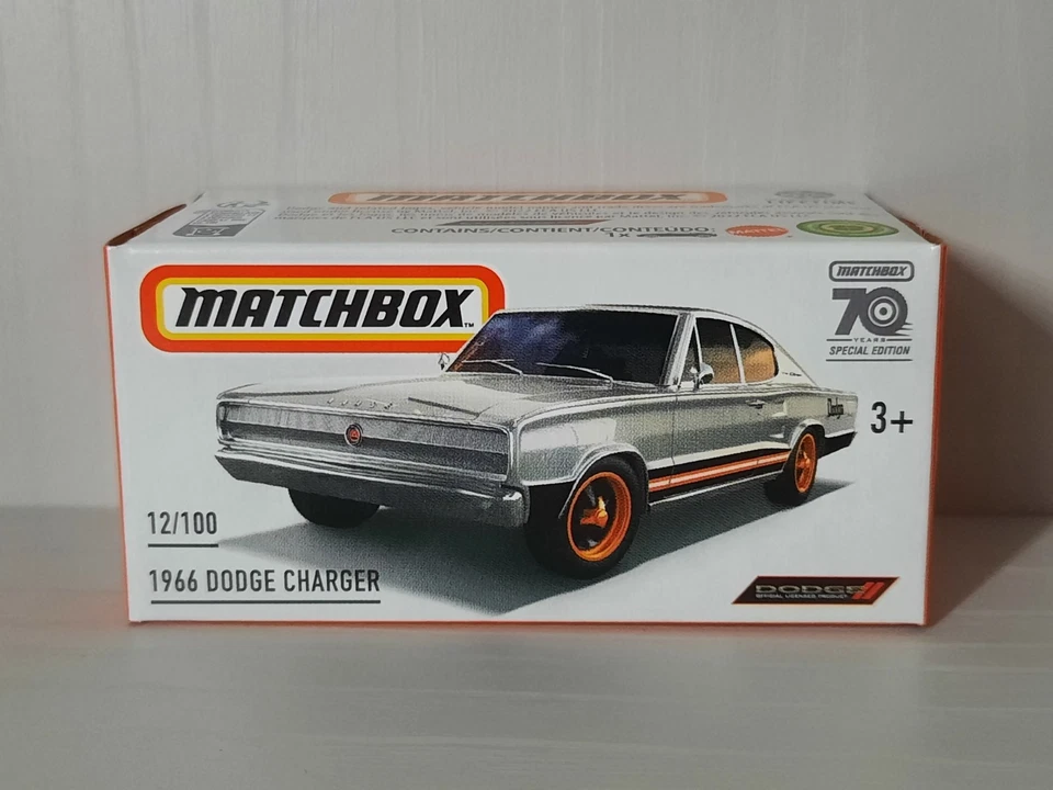 Matchbox 2023 Mattel 1966 Dodge Charger 12/100 Box Modellino 1/64 - Immagine 1 di 1