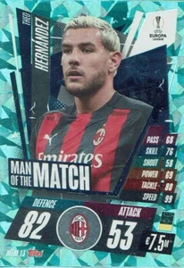Topps Match Attax 2020/2021 Festive Box Man of the Match MTM13 Theo Hernandez - Picture 1 of 1