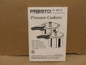 Presto Pressure Cooker 4 qt Instructions & Recipes Book Only - Picture 1 of 10