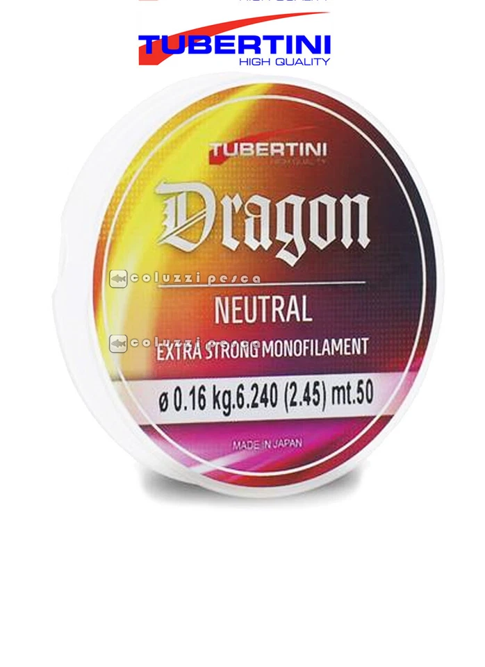 FILO TUBERTINI DRAGON NEUTRAL 50 M PESCA RESISTENTE MADE IN JAPAN INVISIBILE - Immagine 1 di 1
