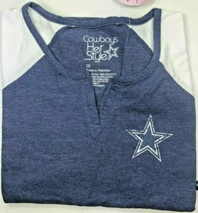 Dallas Cowboys Womens / L/S 60% Cotton / Navy w/Distressed Screen / NWT Reg $32 - Picture 1 of 10