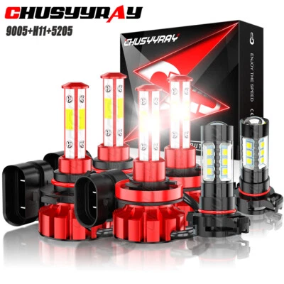 Faros LED + Kit de faros antiniebla A para GMC Sierra 1500 2500 3500HD 2007-2013 Foto 1 de 4