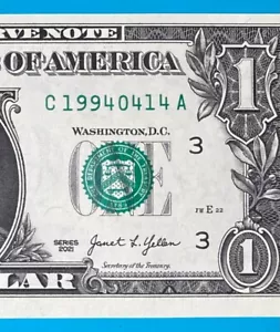 1994 April 14 : C 19940414 A BIRTHDAY Note $1 One Dollar Bill *UNC* - Picture 1 of 3