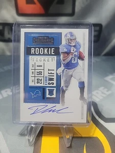 2020 Panini Contenders #115 D'Andre Swift On Card Auto !! RC Chicago Bears! - Bild 1 von 2