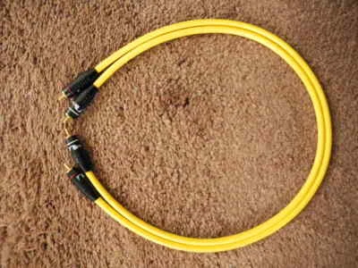 MOGAMI YELLOWJACKET 2' PAIR CABLES, NAKAMICHI RCA'S, HAND CRAFTED "REAL SOUND" - Image 1 of 4