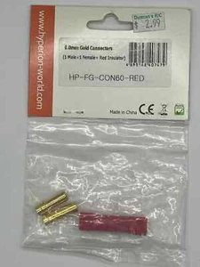 HP-FG-CON60-RED 6.0mm Gold Connectors - Picture 1 of 1