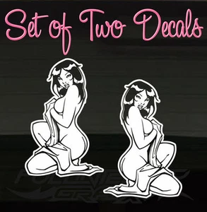 Sexy Beauties Hot Oriental Ladies 5"x7.5" Set of 2 Decal Stickers Nudes Elegant! - Picture 1 of 1