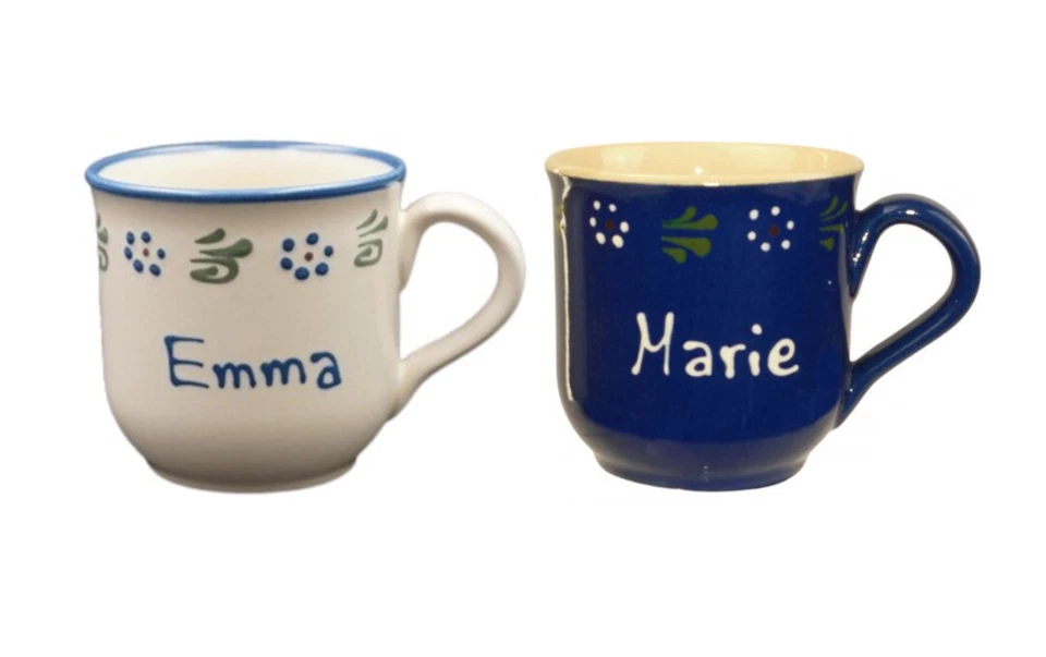 Handgemachte Tasse aus Keramik mit Wunschnamen - Bild 1 von 1