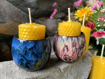 Honeycomb, Cylinder Candles,100% Beeswax Natural,Hand Rolled,Pillar Candles,Pure - Image 1 of 4