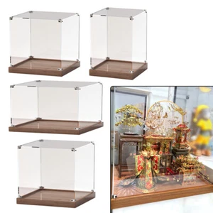 Acrylic Storage Box Wooden Base For Toys Robot Model Dustproof Display Cabinet - Picture 1 of 45