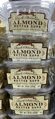 4 Packs Trader Joe's Dark Chocolate Almond Butter Cups 8 OZ Each Pack - Image 1 of 4