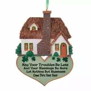 KURT ADLER 3.5" RESIN IRISH HOME BLESSING CHRISTMAS ORNAMENT A1842 - Picture 1 of 1