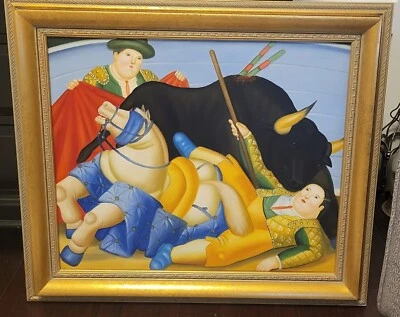 Reproducción al óleo pintada a mano Fernando Botero Matador (Torero). Foto 1 de 2