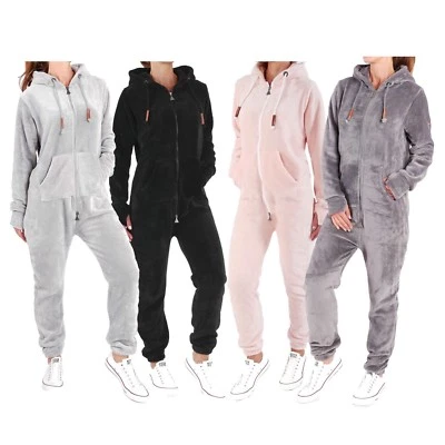 Finchgirl F2001 Damen Jumpsuit Teddy Fleece Einteiler Overall Anzug Flauschig - Bild 1 von 4