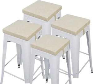 12X12 Inches Stool Cushion Square with Ties Set of 4, Non-Slip Bar Stool Cushion - Picture 1 of 6