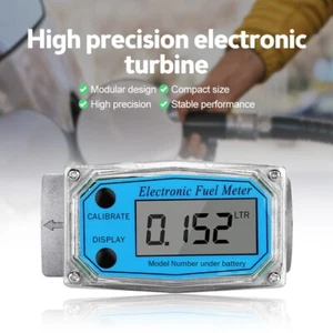 Turbine Digital Diesel Water Fuel Flow Meter Oval Gear Flow Gauge 1 inch NEW - Picture 1 of 14
