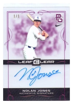 Nolan Jones 2015 Leaf Clear Auto   1/1 - Image 1 of 2