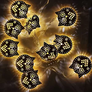 LED Lichterkette Eule Eulen 10 LED Lichter Weihnachten Beleuchtung Batterie - Bild 1 von 4