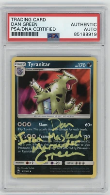 PSA Signed Dan Green Tyranitar Celestial Storm 87/168 Holo Rare - Image 1 of 2