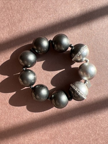 Kate Spade New York Bracciale Elastico Grande Vetro e Argento Tono Argento