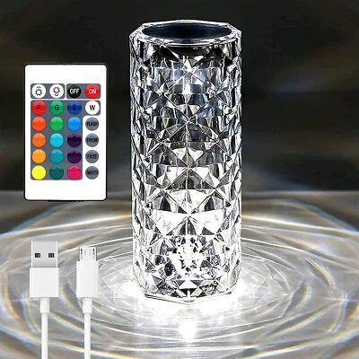 Lampada da tavolo RGB a luce notturna in cristallo luci per proiettore a LED USB - Immagine 1 di 4