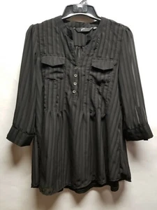 NWT GNW Womens Long Sleeve Pullover Tunic Shirt, semi sheer with tank, SIZE L - Picture 1 of 2