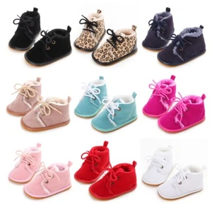 Baby Boy Girl Snow Boots Winter Warm Shoes Toddler Infant Lace Up Bootie - Picture 1 of 39