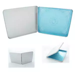 50 NEW SQUARE TIN CD CASE W/BLUE TRAY, NO WINDOW NO INDENT, BL805 - Picture 1 of 1