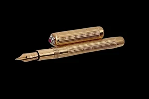 CARTIER 14 K Gold Rubin Diamant Füllfederhalter 1920 - Bild 1 von 17