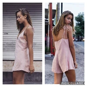 BEC & BRIDGE Lady Lou Rose Pink Tie Up Romper Playsuit Rrp$200 Size 8 AU / 4 US - Picture 1 of 8