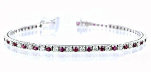 Bracciale tennis argento sterling 925 con zirconi 3mm brillante Bianco Rosoo - Foto 1 di 1