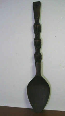 Vtg Large Wooden Hand Carved Spoon Hawaiian African totem pole Tiki Wall decor Cover
