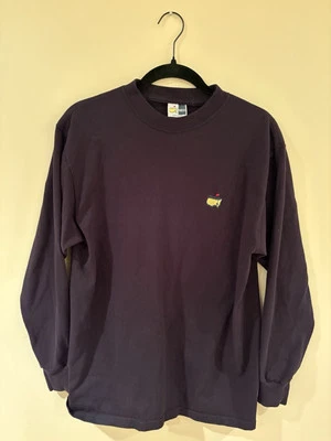 Vintage Masters Shirt Adult M Black Logo Long Sleeve Golf USA Made Mens - Image 1 of 4