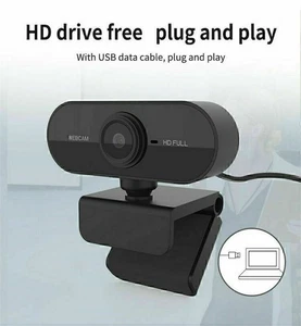 Webcam 1080P Full HD Microfoon USB Plug Pc Computer Laptop Desktop Mini Camera - Picture 1 of 9